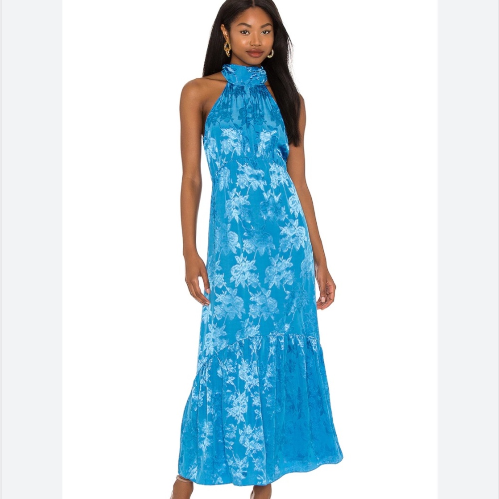 Saylor Corinna Floral Halter Neck Evening Dress